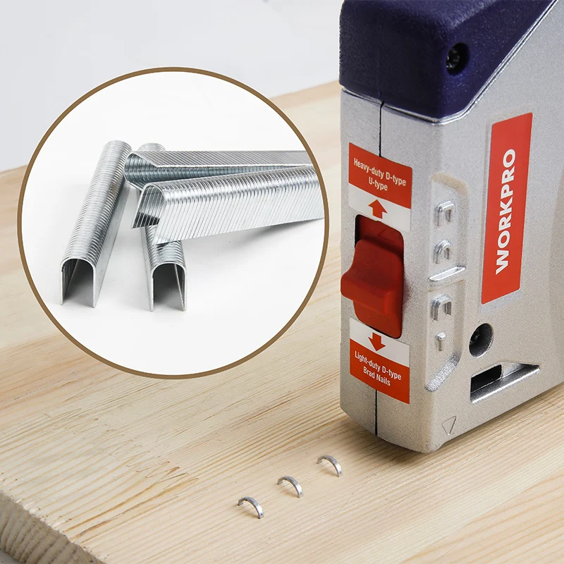 WORKPRO 4 в 1 сверхмощный штапельный пистолет для DIY мебель для украшения дома руководство для степлера гвоздь пистолет с 4000 скобы гвоздильщик