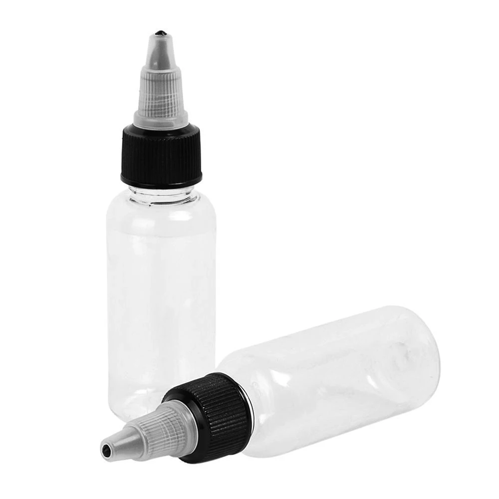 

10PCS 60ml Storage Clear Empty Ink Bottle Twist Cap Tattoo Ink Embroidery Pigment Container For Permanent Makeup