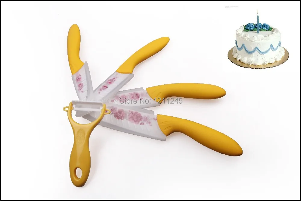 Free Shipping Ceramic Knife Set 3&quot4&quot5&quot6&quot inch + Peeler 1 colors Utility kitchen knives knife set | Дом и сад