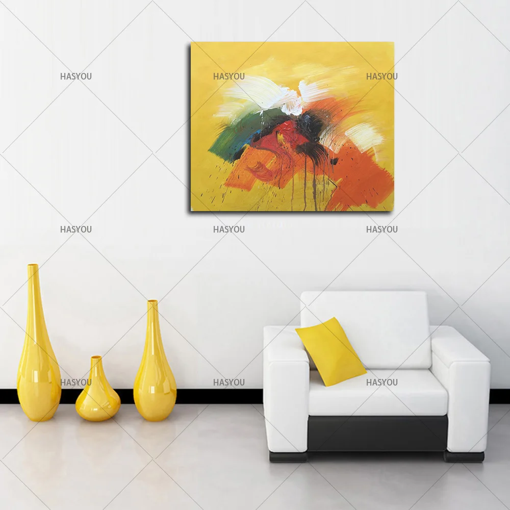 Большая абстрактная картина маслом Настенная домашний декор холст ручной работы