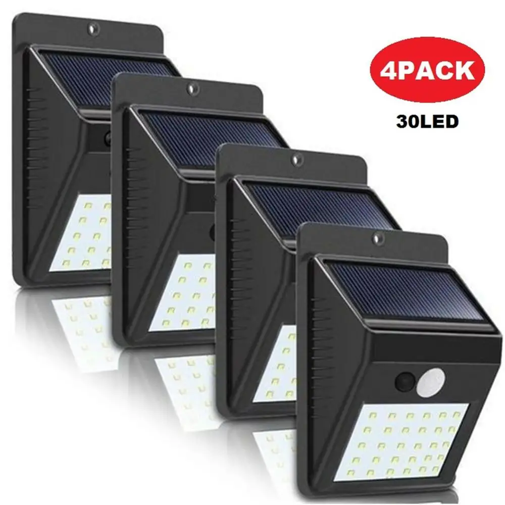 4PCS 1-4Pcs 30/40 LEDs Solar Light PIR Motion Sensor Solar Garden Light Outdoor Energy Saving Street Yard Path Home Lamp Dropshipping - Emitting Color: 4PCS