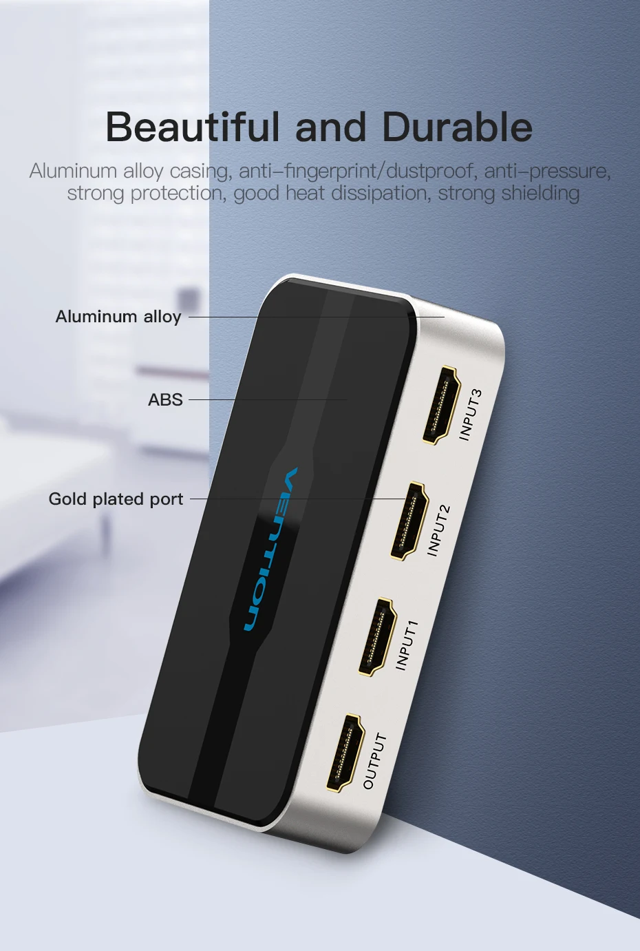 Vention Переключатель HDMI 5 вход 1 выход HDMI коммутатор 5X1 для xbox 360 PS4/3 Smart Android HDTV 4 K* 2 K 5 Порты и разъёмы HDMI адаптер