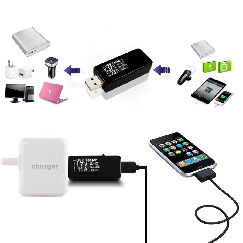 7 в 1 USB тестер постоянного тока электронный Вольтметр Амперметр Вольт детектор