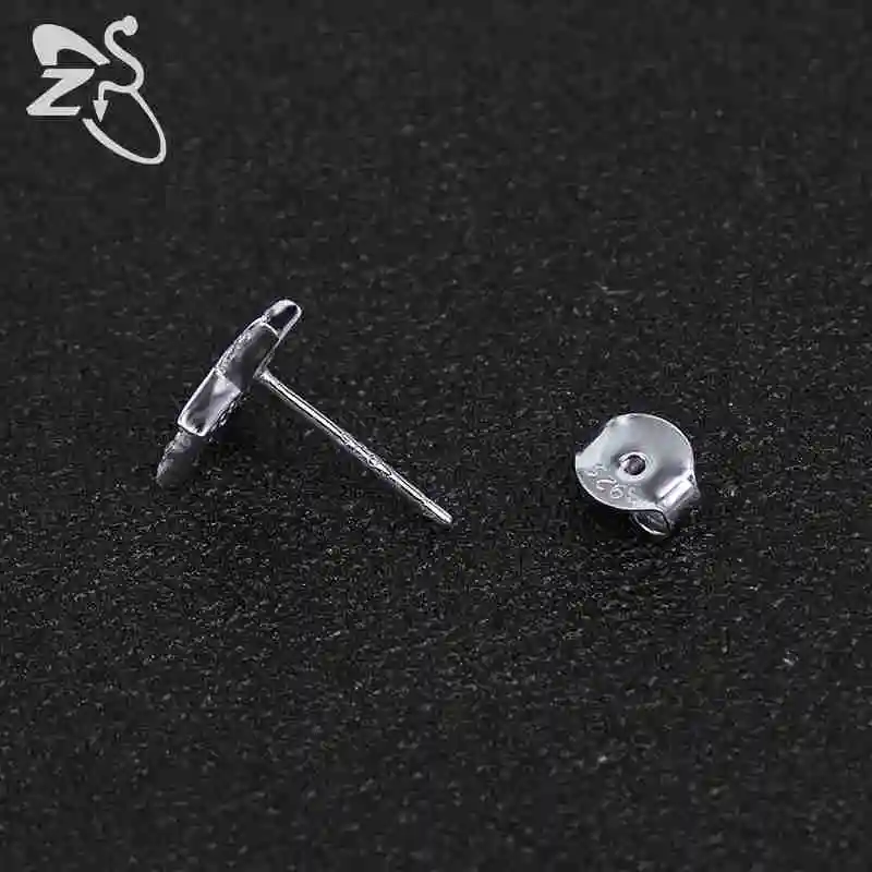 

ZS 1 Pair Crystal Earrings Stud Earring For Women Real 925 Sterling Silver Star AAA Cubic Zirconia Earrings brinco feminino
