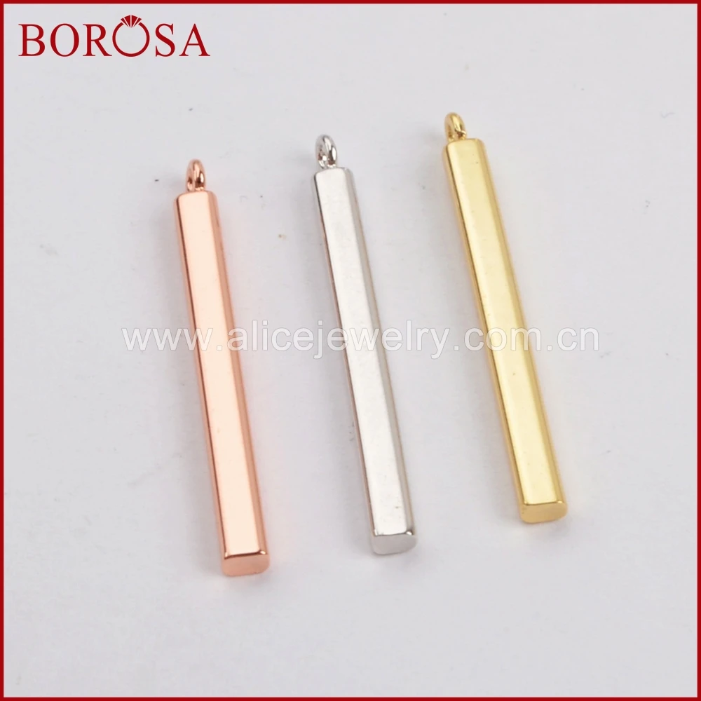 BOROSA 20 шт крошечные прямоугольные металлические подвески многоцветные