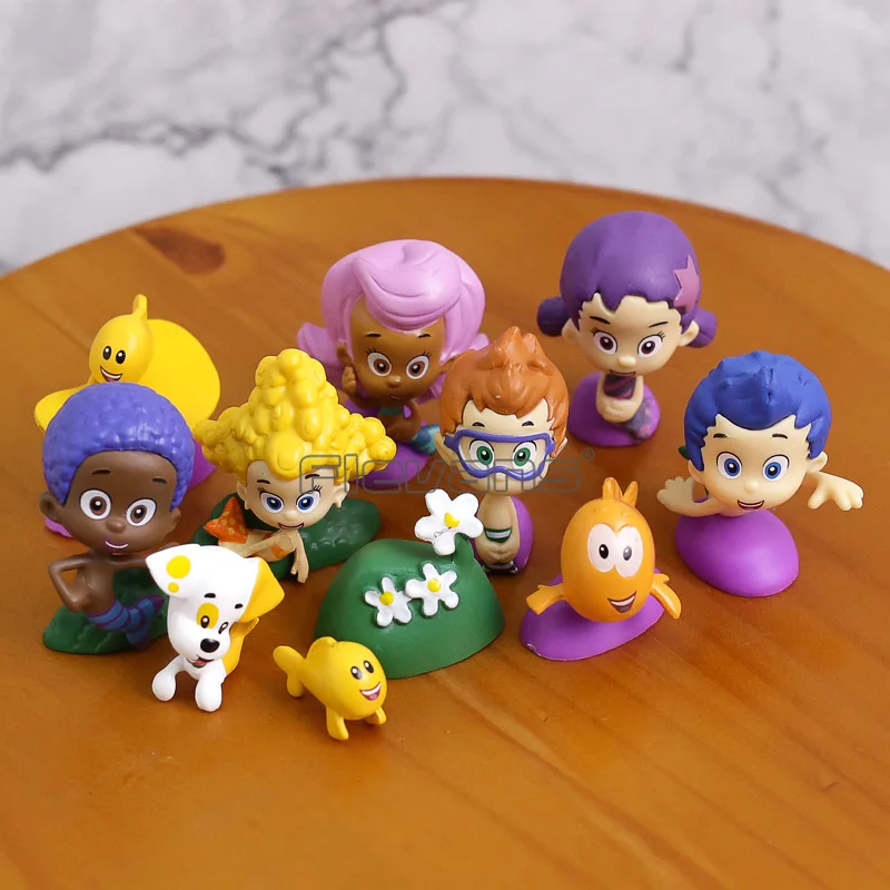 Bubble Guppies Bubble Puppy Goby Deema Gil Oona Underwater Scenery PVC Figures Kids Toys Gifts 12pcs/set