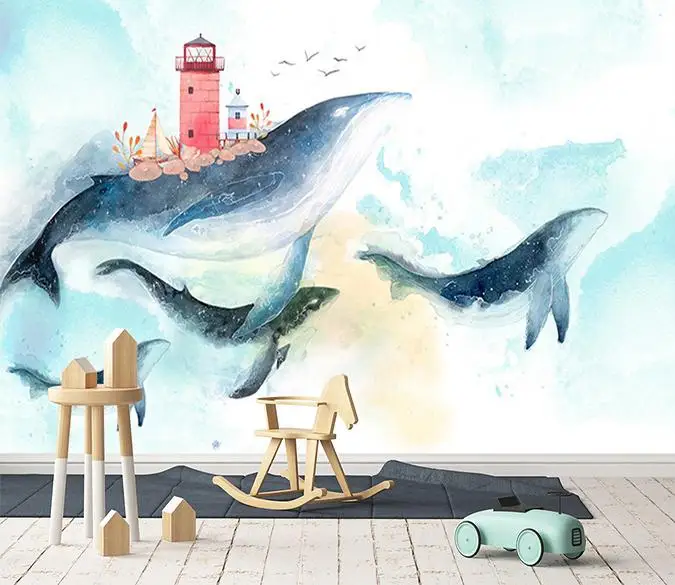 

[Self-Adhesive] 3D Dolphin Lighthouse 7 Wall Paper mural Wall Print Decal Wall Murals