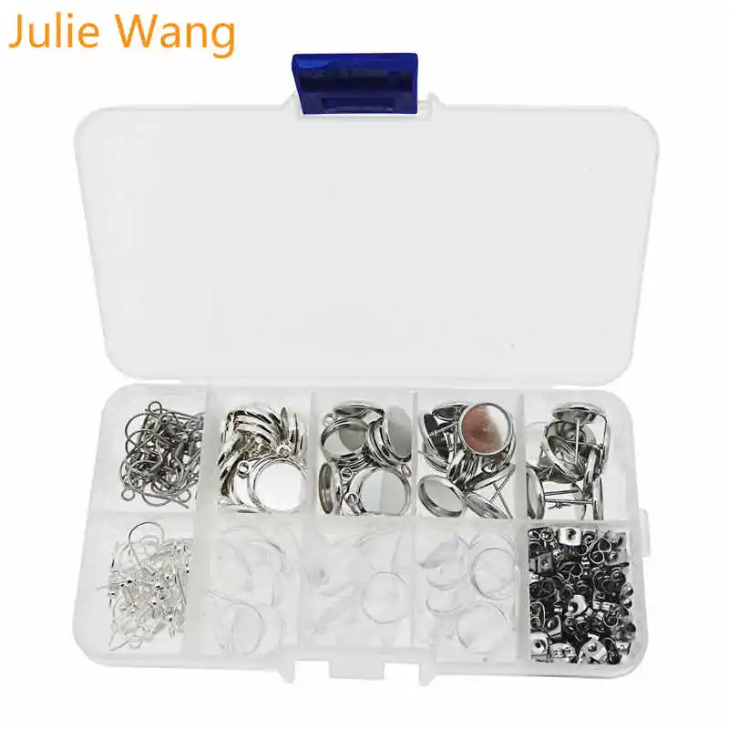 Julie Wang 180 шт./кор. стальная основа для кабошонов с 12 мм стеклянными