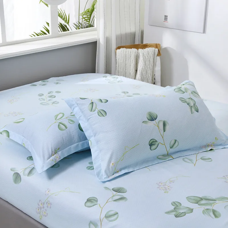 4pcs/set Brief Style Comfortable Green Leaves Printing Family Bedding Set Bed Linings Duvet Cover Sheet Pillowcases | Дом и сад