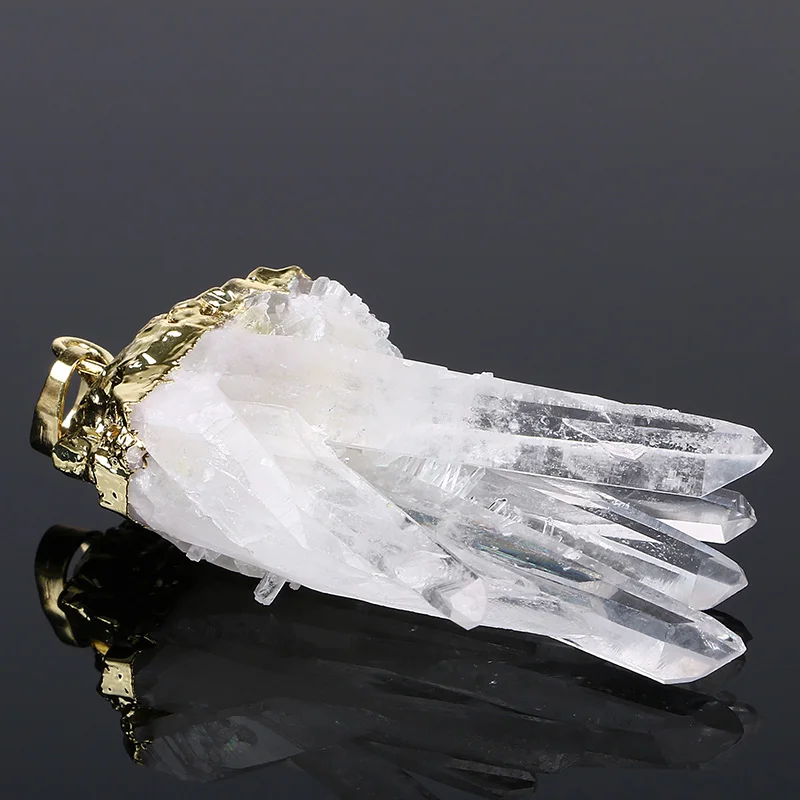 1 шт. позолоченный необработанный Кристалл аура кулон для женщин нерегулярный