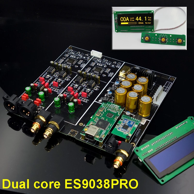 HiFi аудио Двухъядерный 2* ES9038PRO ЦАП Декодер плата TCXO XLR RCA выход