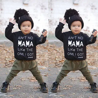 2pcs!!Newborn Toddler Infant Kid Baby Boy Autumn Winter Clothes Letter Long Sleeve T-shirt Tee+Long Pants Outfits Set 0-3Y | Детская