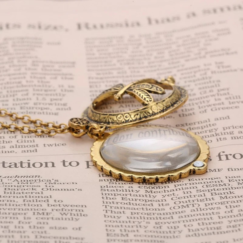 Ретро Античное массивное ожерелье Sainio кристалл кошка подвеска с увеличительным стеклом Длинная цепочка ожерелье модное ювелирное изделие для женщин
