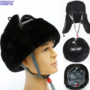 Winter Warm Work Safety Helmet ABS Shell Cold Resistant Ear Head Protective Anti  Smashing Hat Long Plush Cap High Quality
