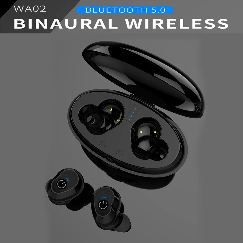 RIKYA WA02 Bluetooth гарнитура 5 0 с зарядным отсеком Беспроводная мини в ухо IPX5