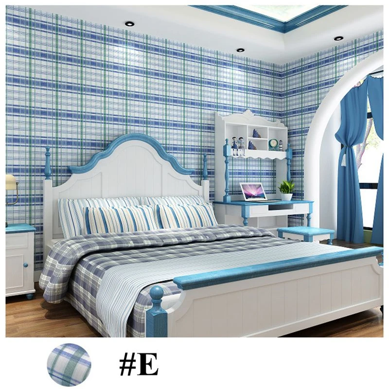 

Wallpapers Youman Silhouette Square Blue Striped Wallpaper Nonwovens Living Room Master Bedroom Restaurant Children's Room Study