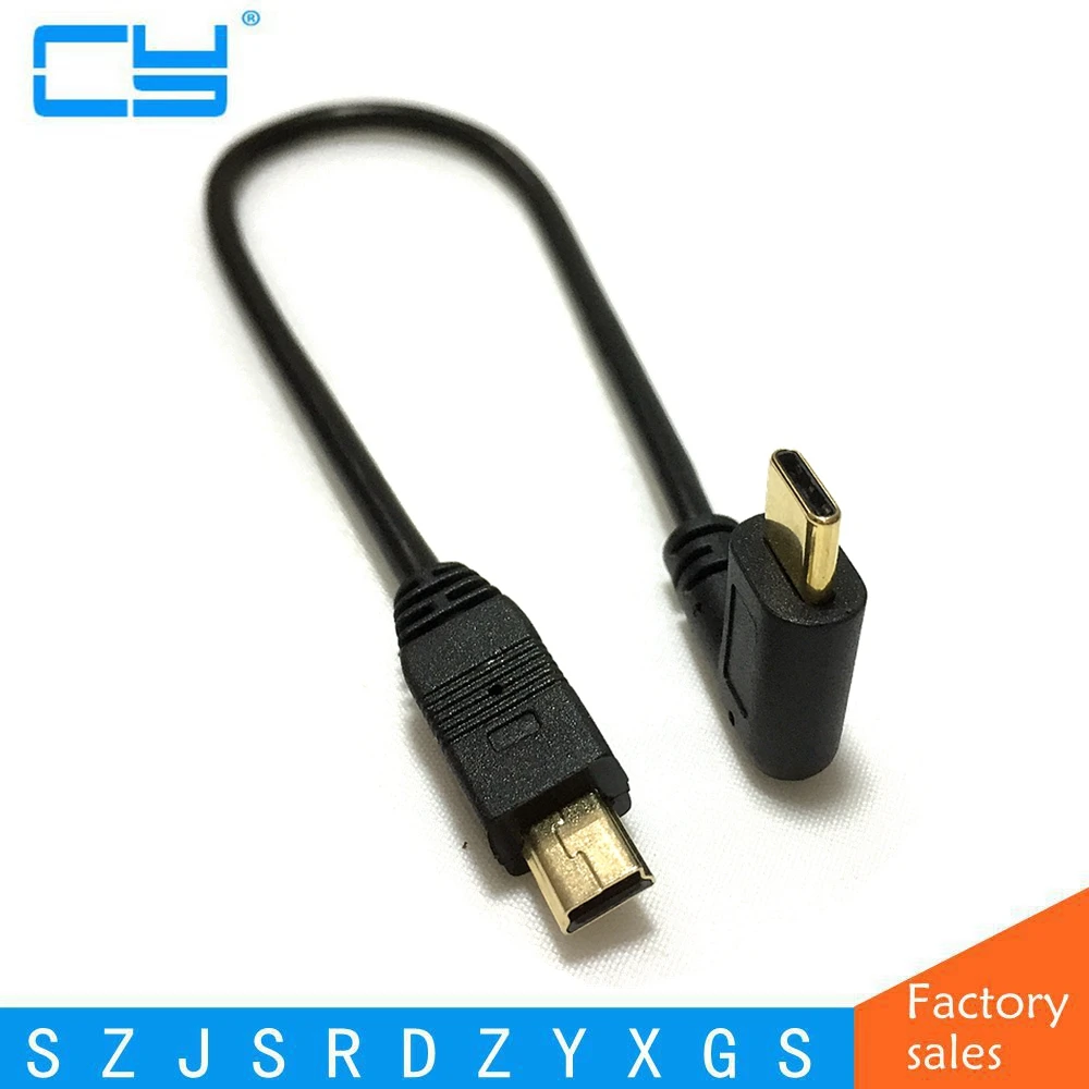 Высококачественный позолоченный штекер 20 см Короткий угол 90 градусов USB 3.1 type-c