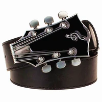 fashion belt retro guitar buckle street music dance accessories ukulele performance apparel hip hop waistband novel belt