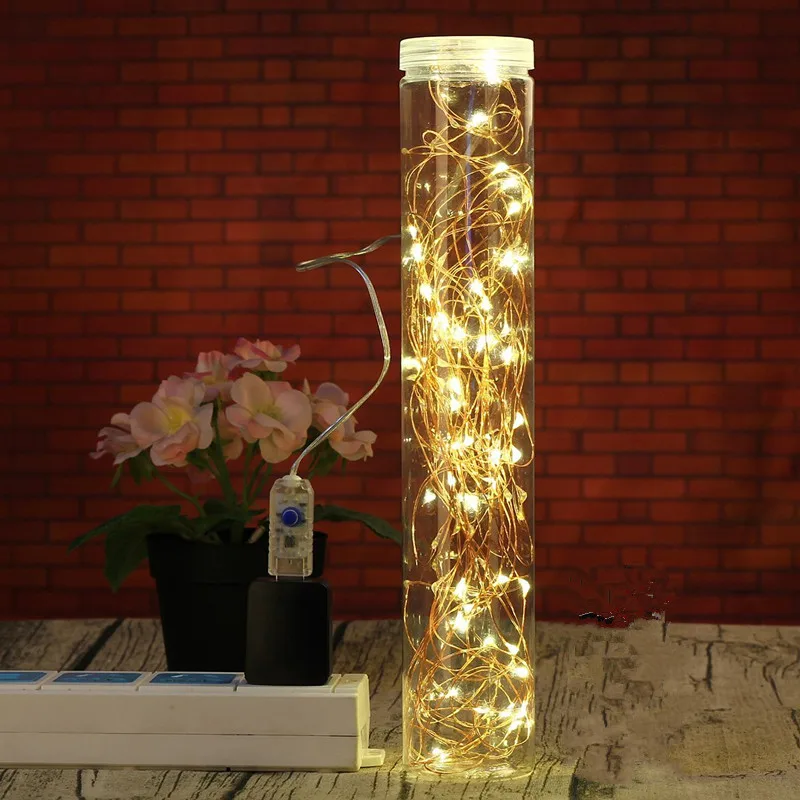 СВЕТОДИОДНЫЕ гирлянды 10 м 100led 5 В USB силовой контроллер outdoorWarm белый медный провод Рождественский фестиваль свадебные украшения