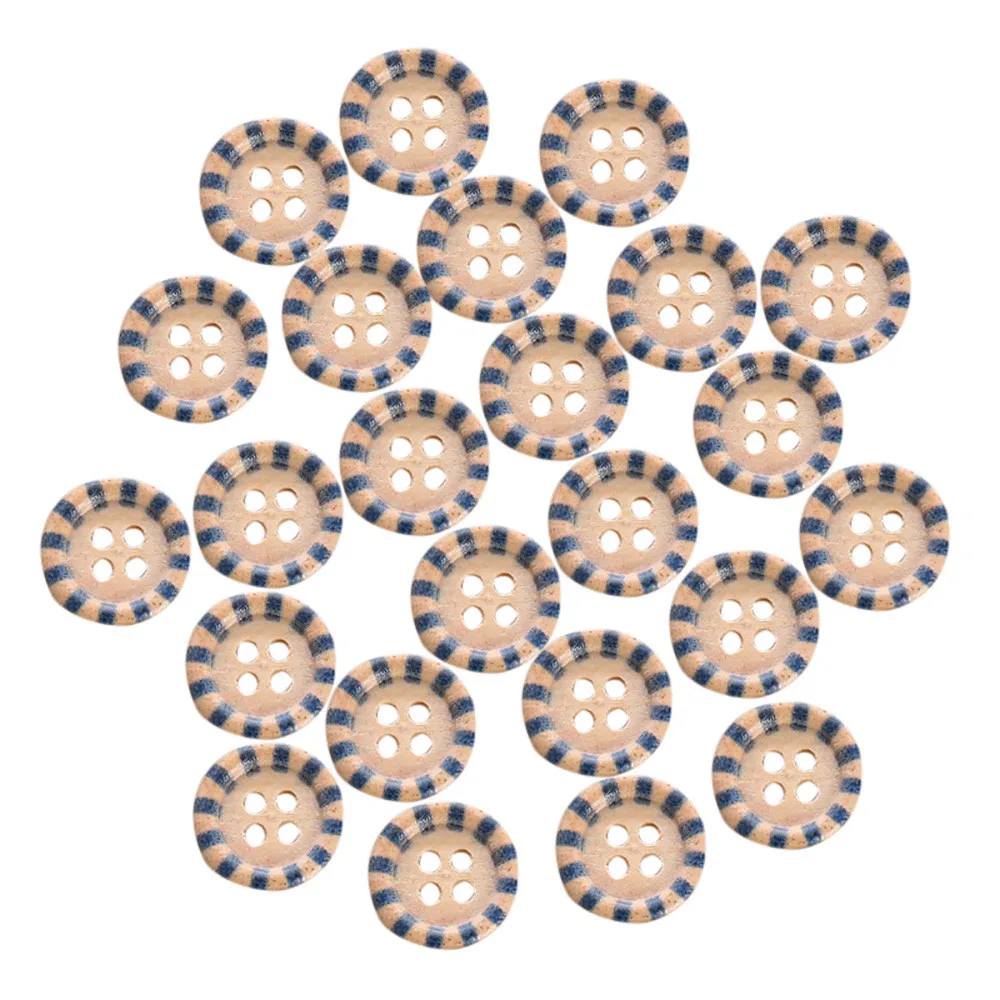 Dropshipping 24pcs Natural Round Wood Love Handmade 4 Holes Buttons Sewing | Дом и сад