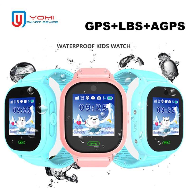 Смарт часы Детские Водонепроницаемые gps wifi LBS трекер SOS Вызов голосовой чат
