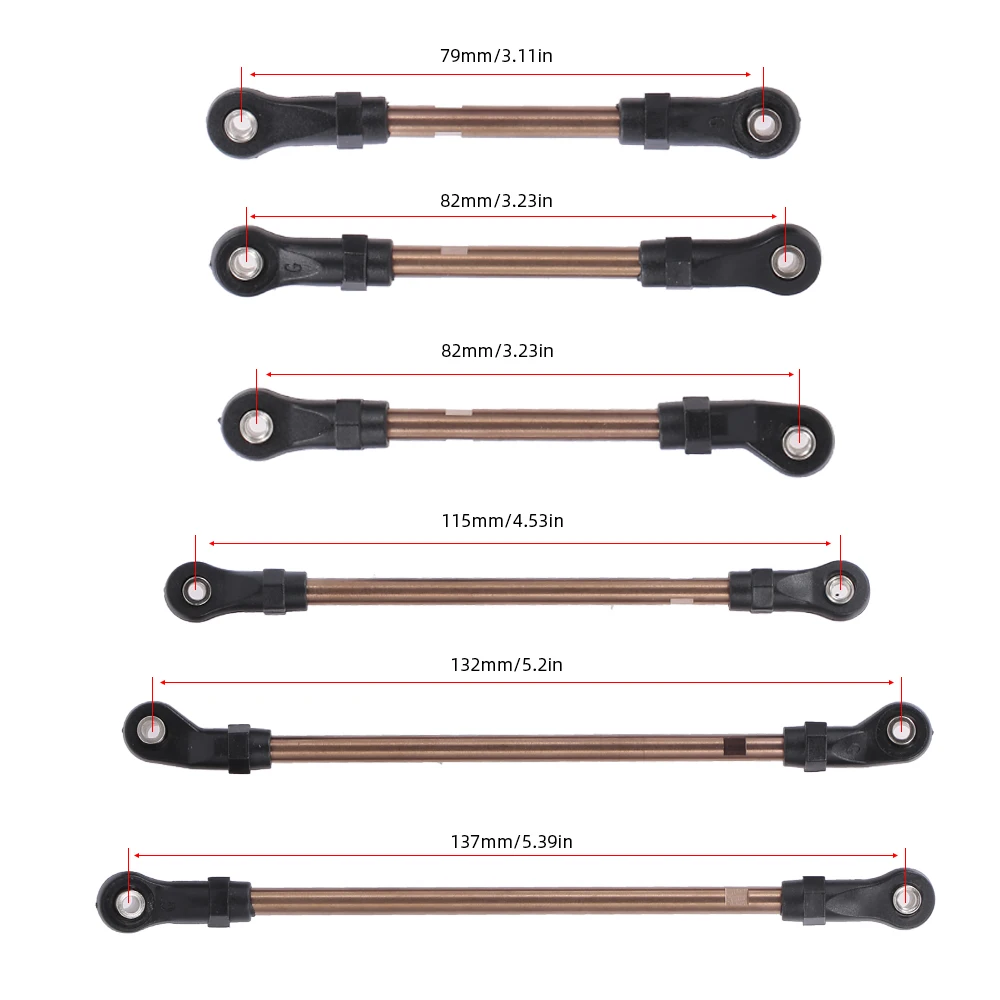 10 шт. звено из нержавеющей стали с пластиковыми концами стержня для 1:10 Traxxas TRX 4 324 мм Колесная база RC Запчасти