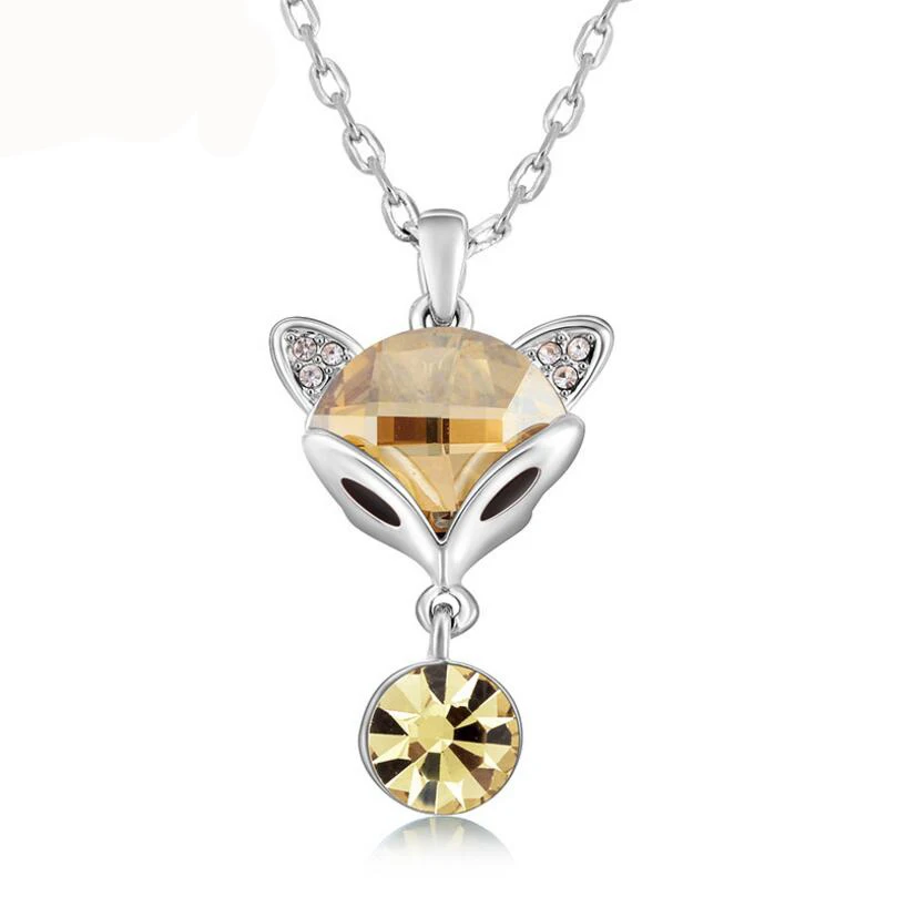 Винтажное Брендовое подвесное ожерелье классическое с кристаллами в форме лисы