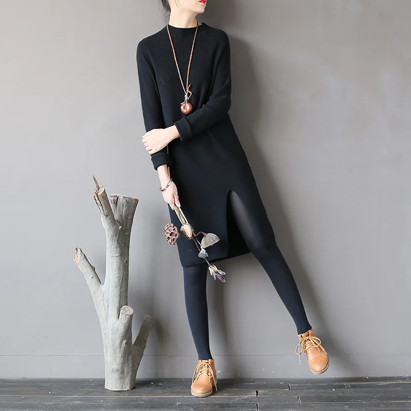Johnature Women Pullover Sweater Knitted Cotton 2021 Autumn Winter New O-Neck Bat Sleeve Vintage Casual Warm Long | Женская одежда