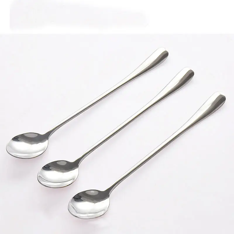 2 шт. ложка из нержавеющей стали с длинной ручкой для чая кофе мороженого
