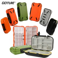 goture double layer fishing tackle boxes hard plastic hooks lures baits box carp fishing accessories boxes sml
