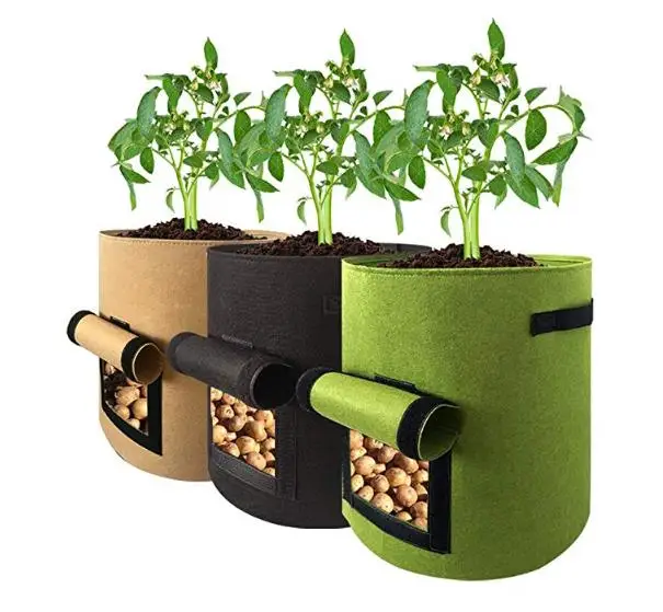 

Non-Woven Plant Potato Grow Bag Reusable Highly Breathable Vegetables Grow Pots Planting Bag Large Flower Planter 5 /7/10 Gallon