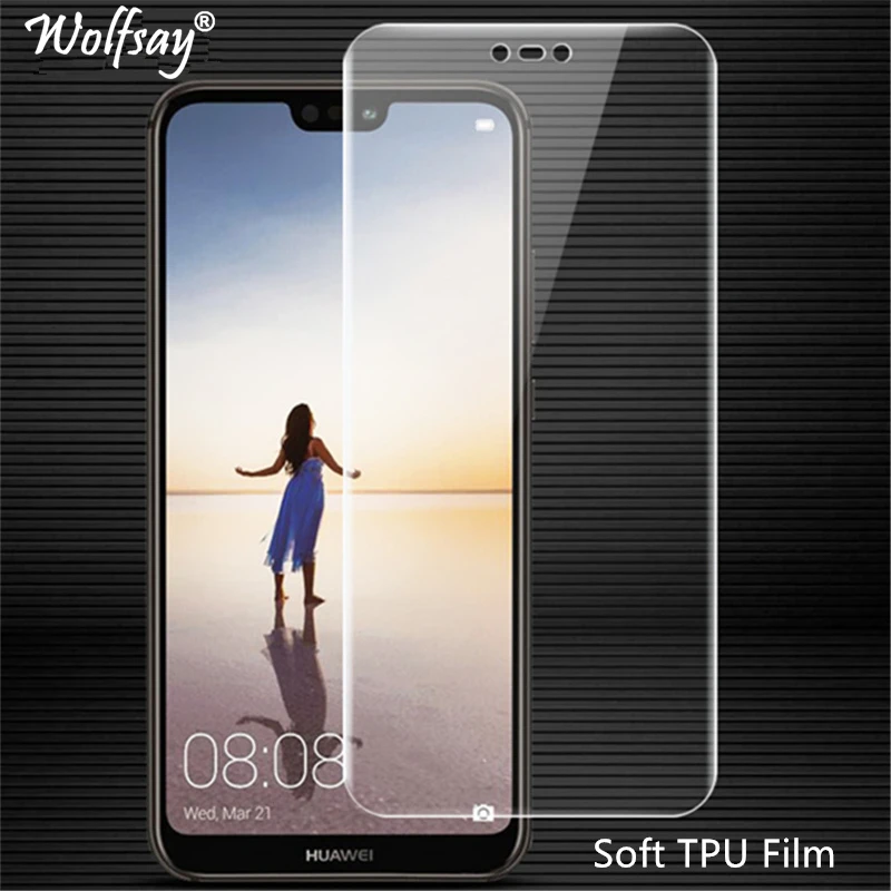 2 шт протектор экрана huawei P20 Lite нано прозрачная пленка из мягкого ТПУ закаленного