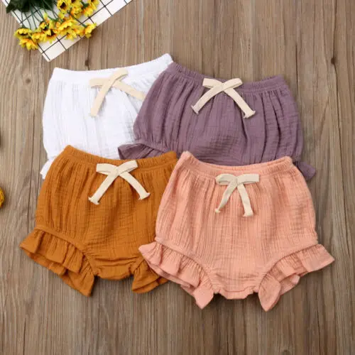 Трусы-шорты для новорожденных девочек однотонные 4 цвета | Детская одежда и обувь