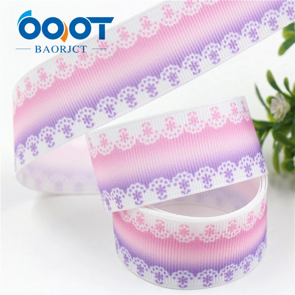 OOOT BAORJCT I-19603-1370 25mm 10yards geometric Thermal transfer Printed grosgrain Ribbons tape crafts bow cap DIY accessories | Дом и сад