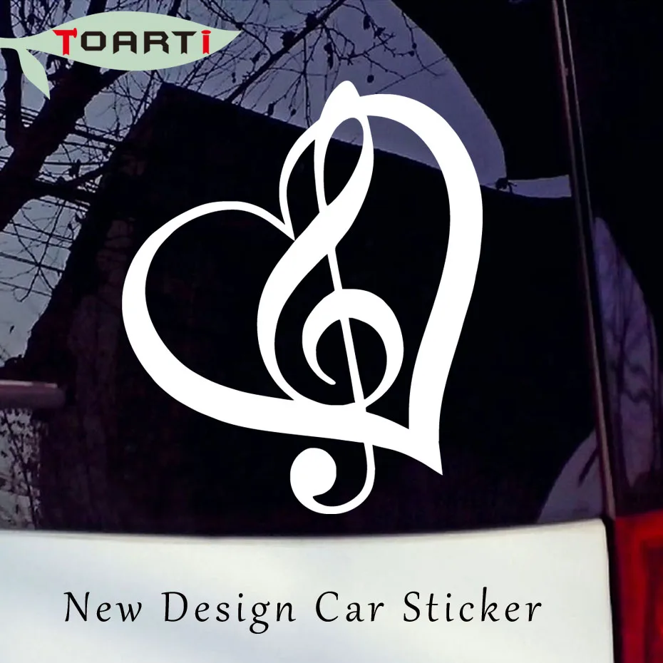 Переводная наклейка с сердечком и тройным клифом на окно автомобиля для стенок