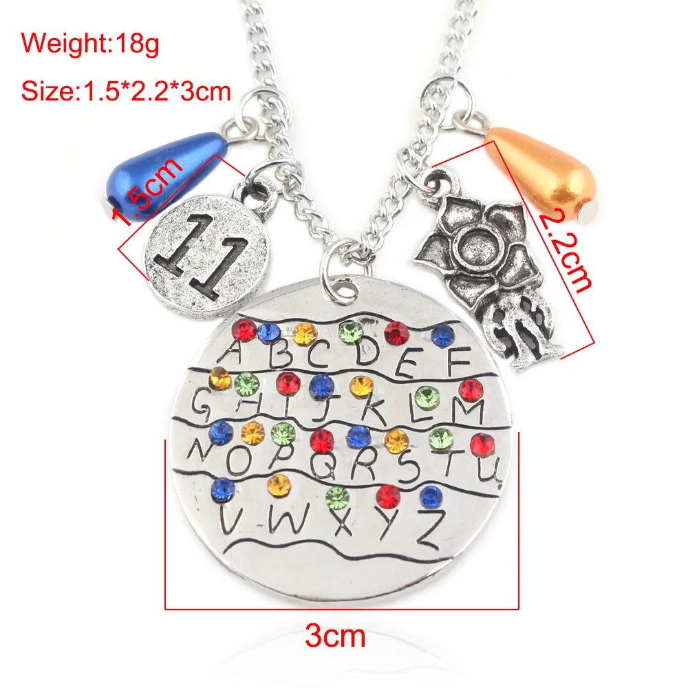 Странные вещи ожерелье расписанный вручную алфавит светильник настенные