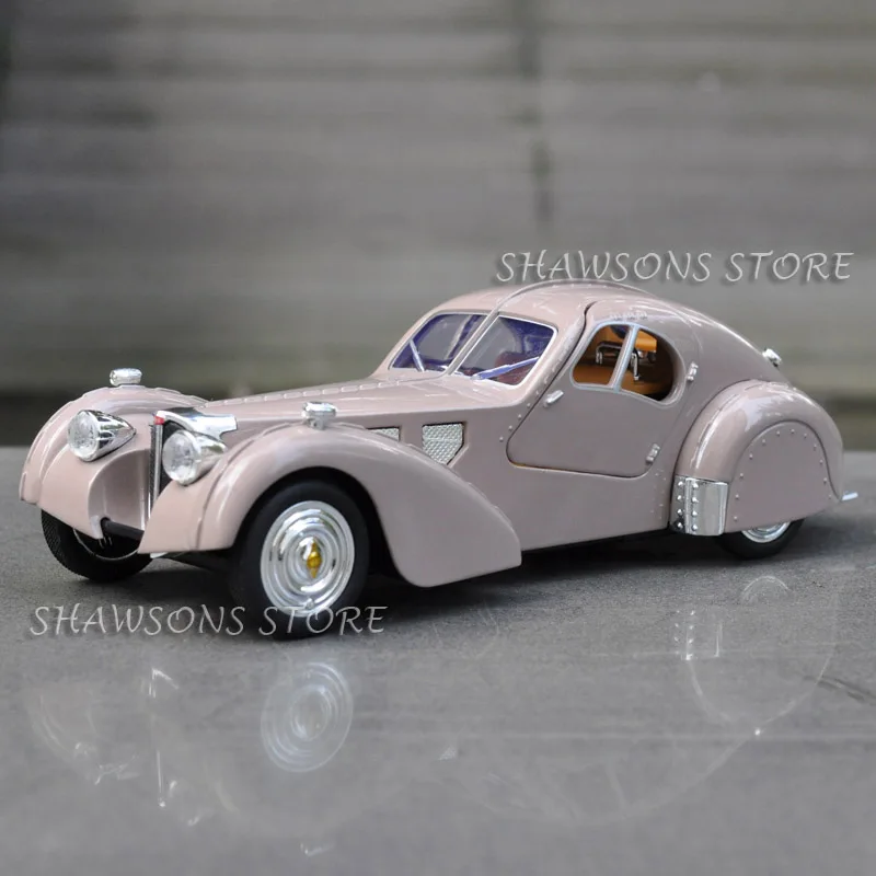1:28 литая металлическая винтажная модель автомобиля Bugatti Type 57SC Atlantic игрушка со