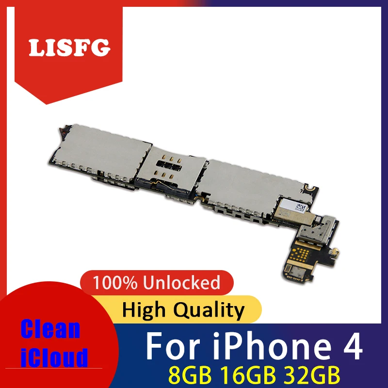 8 ГБ/16 ГБ/32 ГБ для iPhone 4 материнская плата, использованная разблокированная материнская плата для iPhone 4 материнская плата с полным чипом