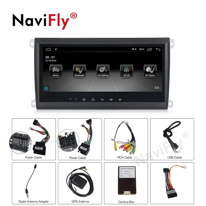 NaviFly Android 9 1 32G ROM автомобильный аудио gps навигатор для Porsche Cayenne 2003-2010 с FM AM радио