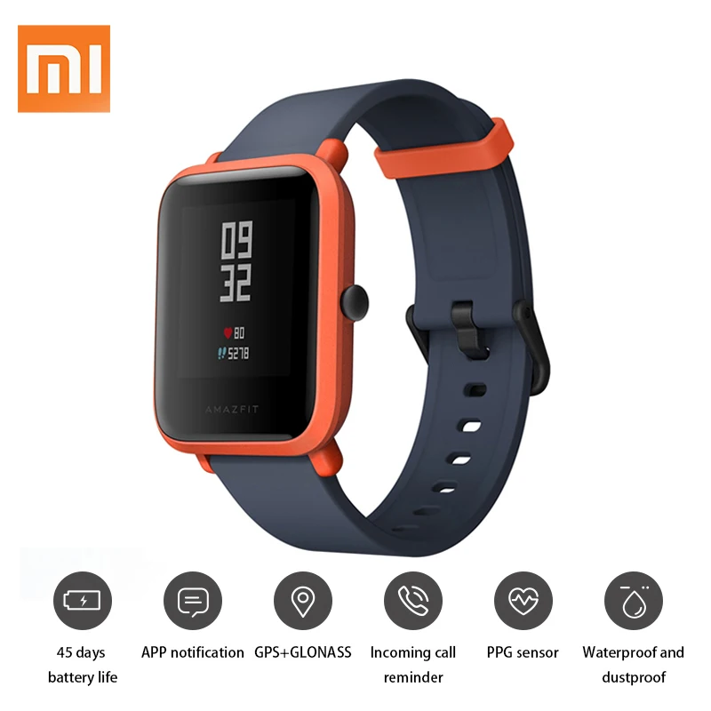 Английская версия Xiaomi Huami Amazfit Bip Pace Youth Смарт часы Mi Fit 1 28 &quotэкран 32g Ультра легкие