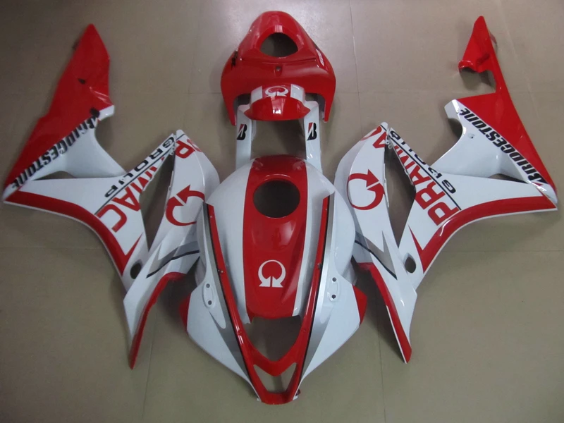Литье под давлением 100% Новый обтекатель комплект для Honda CBR600RR 07 08 Белый Красный ABS