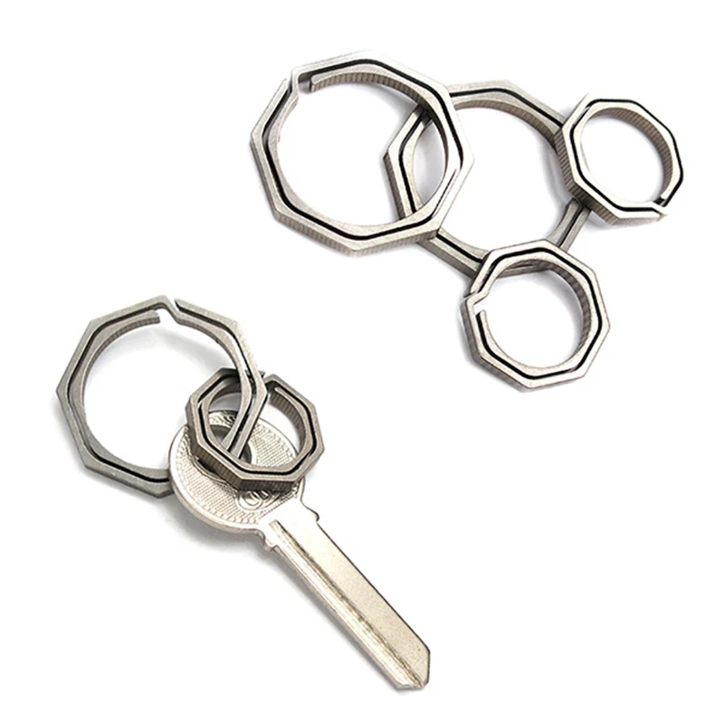 Фото Business Key Holder Metal Gossip KeyRing Outdoor Titanium Alloy CNC Machining Octagonal Keychain Quick-hang Багаж и сумки Business Key Holder Metal Gossip KeyRing Outdoor Titanium Alloy CNC Machining Octagonal Keychain Quick-hang Багаж и сумки