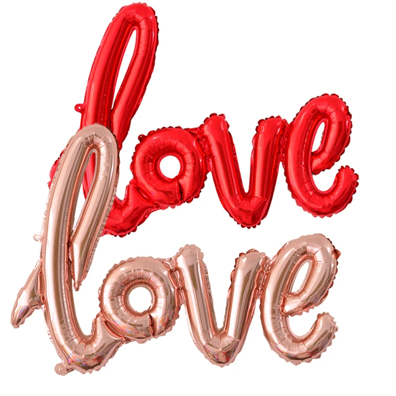 Большой Размер 108x64 см гигантская ссылка розовое золото LOVE фольгированный шар