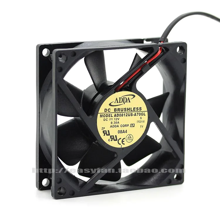 Новый ADDA 8025 8 см блок питания ATX; Высота каблука: 8 см объем воздуха AD0812US-A70GL Вентилятор охлаждения
