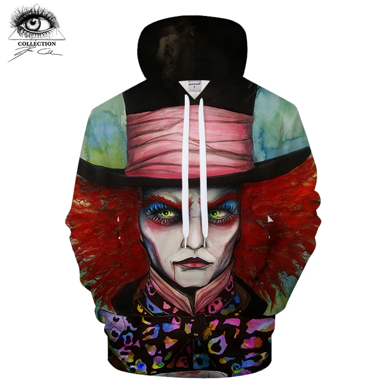 Забавные 3D толстовки с надписью &quotMad Hatter by стать холодным искусством&quot мужские