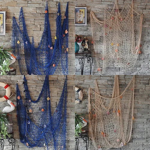 

Рыболовная сеть, Приморская стена, Пляжная вечеринка, морские ракушки, настенный Потолочный Бар, домашний декор