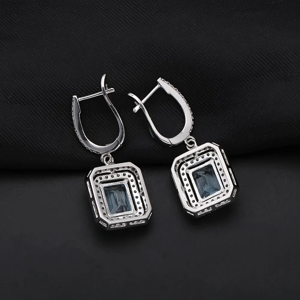 Женские серьги подвески Gem's Ballet Винтажные из серебра 925 пробы с натуральным