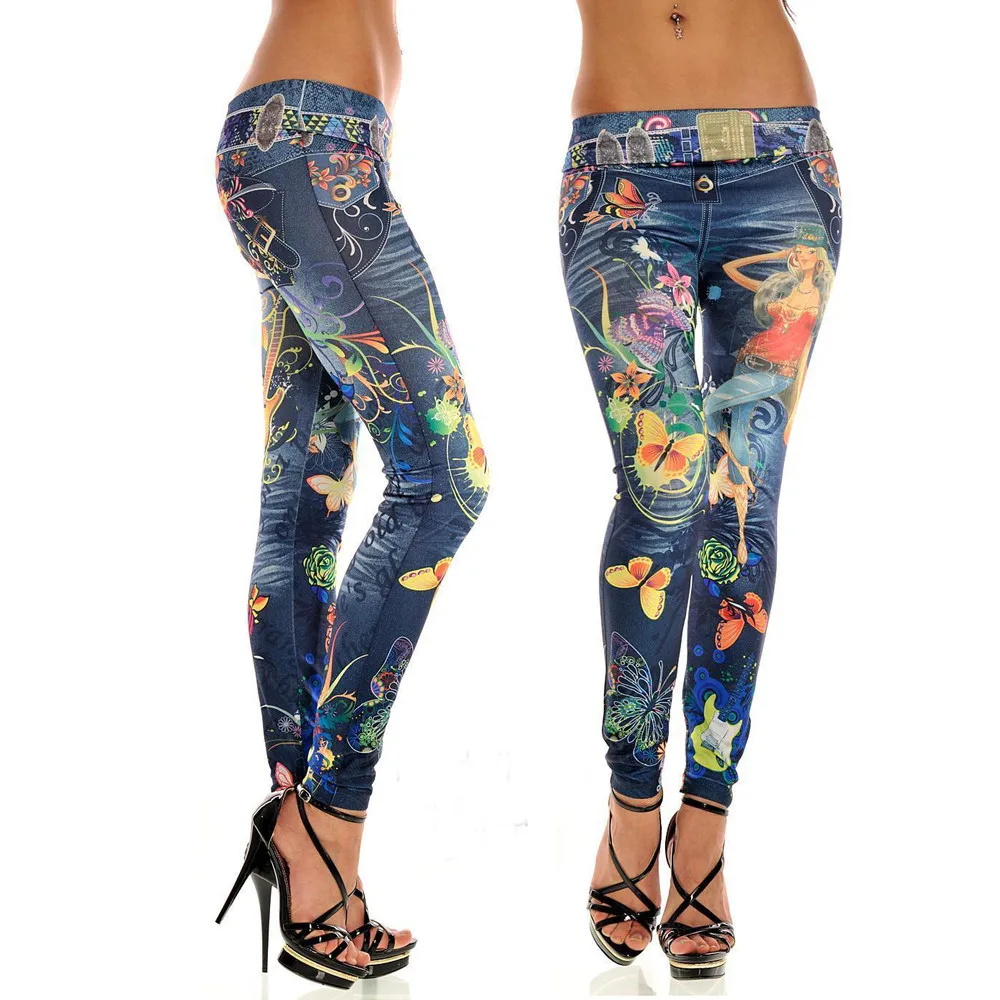 

New Sexy Womens Skinny Blue Jean Denim Leggings Stretchy Jeggings Pants Dropshipping 15p