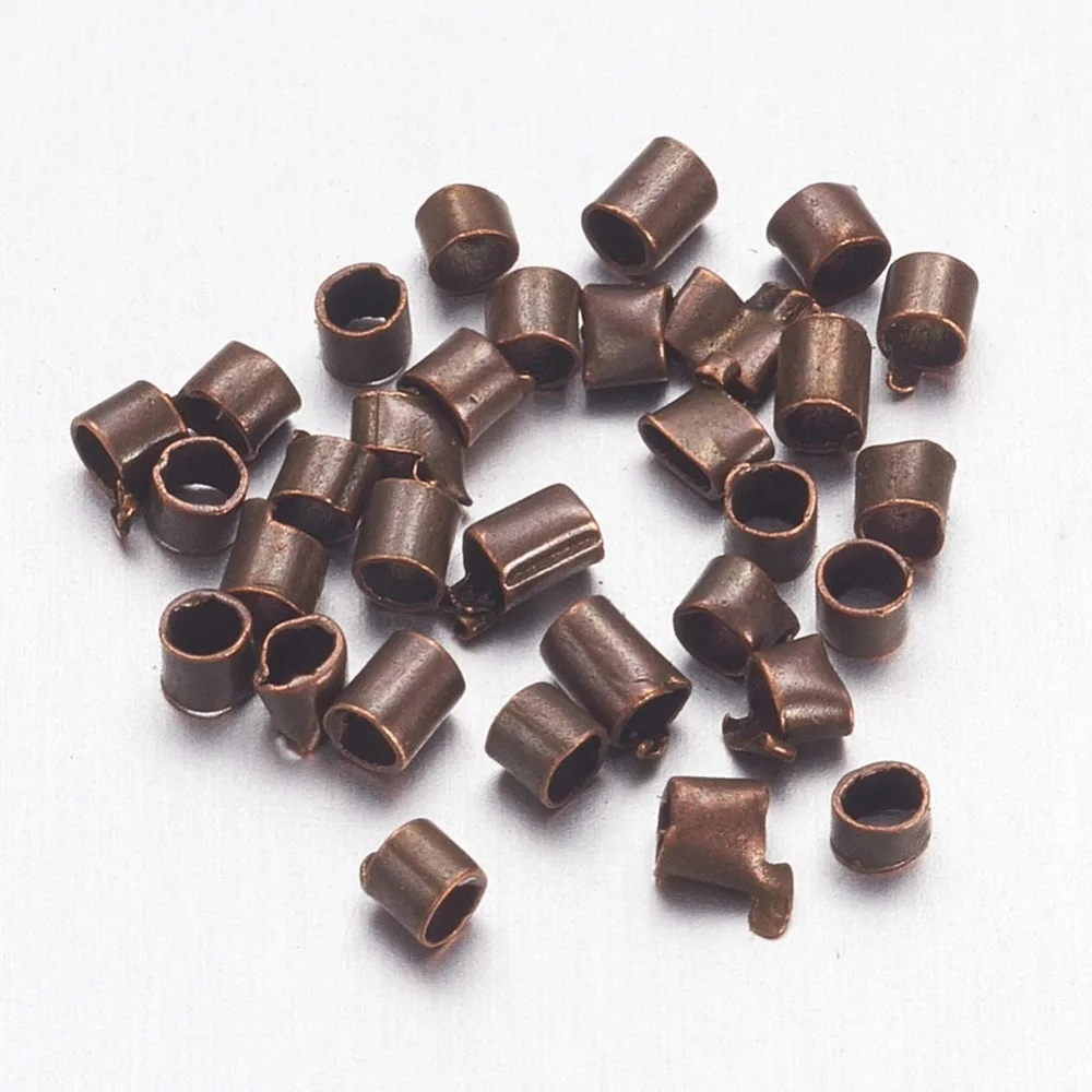 Pandahall 1700 шт./10 г латунные обжимные концевые бусины платиновая красная медь