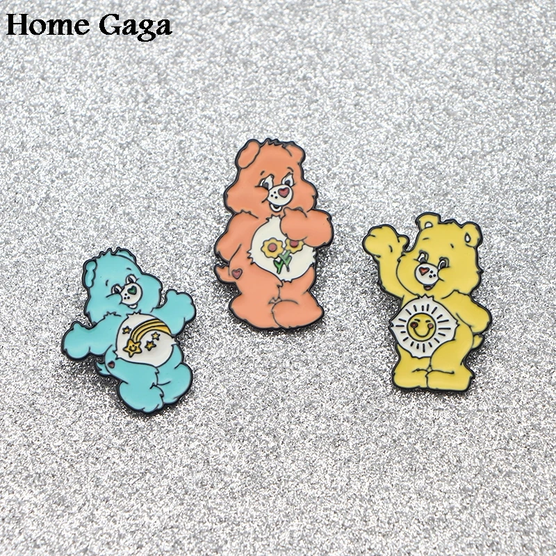 Homegaga Медвежонок цинк галстук мультфильм забавные булавки броши для рюкзака, одежды для мужчин и женщин шляпа Декоративные значки медали D1107